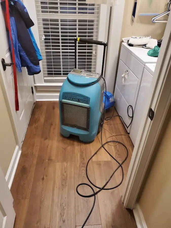 Commercial dehumidifier deployed for Flood Damage Cleanup in Elsa